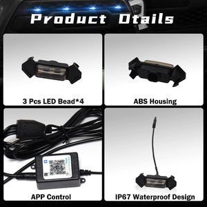 Kit de Luces LED RGB LUMA de 4 Piezas para 16-23 para Deportes/Todoterreno, Conexión APP Plug and Play, Parrilla Delantera, Nuevo Plástico - Product Image 4