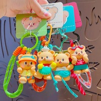 Porte-clés en métal en forme de cœur de beurre en PVC tendance HECION, pendentif créatif pour sac, porte-clés en forme d'ours durian pour accessoire de mode