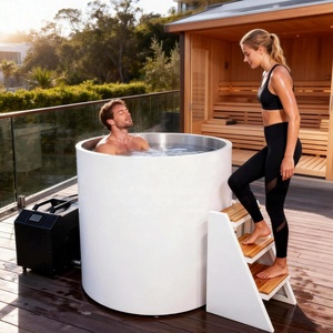 Bain froid pour 2 à 4 personnes - Refroidisseur intégré 1HP/1.5HP, double paroi <span class=keywords><strong>en</strong></span> acier inoxydable 304, silencieux et adapté à toutes les conditions météorologiques pour le bien-être et les spas - Product Image 1