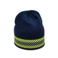 หมวกไหมพรมอะคริลิคสีฟ้า,หมวกถักหมวกฤดูหนาวสีเหลืองสะท้อนแสง
