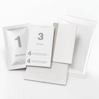 Kit d'installation professionnel de nettoyants d'écran jetables en gros avec chiffon en microfibre, lingette humide, absorbeur de poussière, raclette et carte carrée