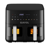 Friteuse à air numérique à double zone colorée 10 10 en 1 de haute qualité 2200W avec cavité intérieure en métal pour un usage familial