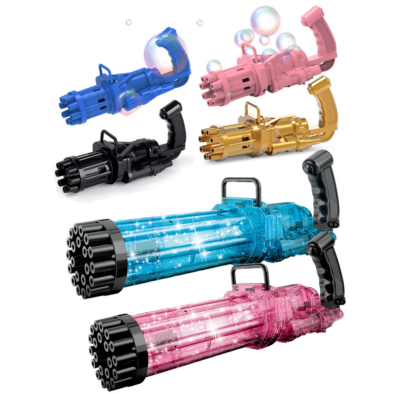 Bubble Gun Gatling 8-Hole Automatic Bubble Machine Summer Outdoor Toys for Toddlers Kids