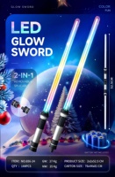 Jouet sabre laser LED MILI, en alliage, changeant de couleur, épée laser pour enfants, bâton lumineux multicolore de dessin animé