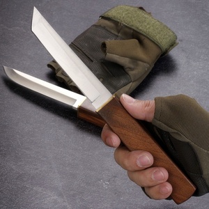 Cuchillo de Caza Doble Hoja Tanto y Punta, Combo 2 en 1, Acero Inoxidable, Mango de Madera DIY, Garantía OEM de 1 Año - Product Image 5