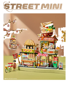 Pour <span class=keywords><strong>LOZ</strong></span> série bloc de construction en plastique petit ours café Panda maison de thé thème culturel chinois modèle jouet rue jouets - Product Image 3