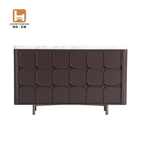 Armoire de rangement moderne en bois massif de luxe italien, plateau en marbre, pieds en métal, haut de gamme, personnalisable, 4 tiroirs pour salon