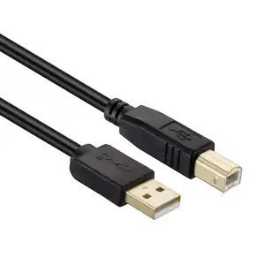 Wavelink สายเคเบิลสำหรับเครื่องพิมพ์ซิงค์ข้อมูล USB, สายเคเบิลสำหรับเครื่องพิมพ์ซิงค์ข้อมูลขนาด1ม./2ม./3ม./10ม. สีดำ USB 2.0 am ถึง BM สำหรับคอมพิวเตอร์/เครื่องพิมพ์