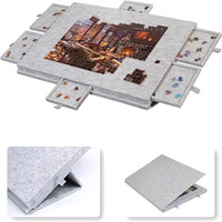 Table de puzzle en feutre 500 pièces, design pliable et détachable, support réglable, tiroirs de rangement, OEM/ODM 60x40x4.2cm