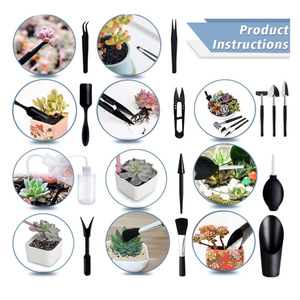 Black Series Succulent Gardening <b>Tool</b> <b>Set</b> 12 Piece Indoor Planting Repotting <b>Hand</b> <b>Tools</b> Plastic Material - Product Image 2