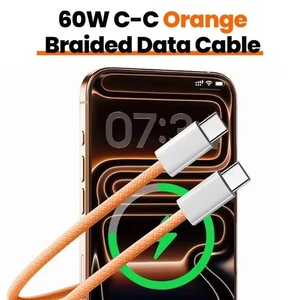<span class=keywords><strong>C</strong></span>âble de charge rapide <span class=keywords><strong>USB</strong></span>-<span class=keywords><strong>C</strong></span> vers <span class=keywords><strong>Type</strong></span>-<span class=keywords><strong>C</strong></span> 60W tressé pour iPhone 17 16 15 Pro Max Samsung Xiaomi - Product Image 2