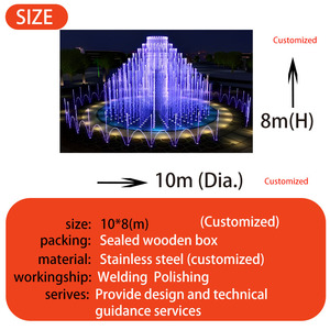 Grande <span class=keywords><strong>fontaine</strong></span> musicale en acier inoxydable moderne personnalisable, <span class=keywords><strong>fontaine</strong></span> dansante flottante pour rivières et jardins - Product Image 2