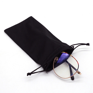 Bán Buôn Đen Trắng Xám Sợi Nhỏ Mềm Kính Mắt Túi Tùy Chỉnh Logo Dây Rút Kính Râm <span class=keywords><strong>Pouch</strong></span> - Product Image 4