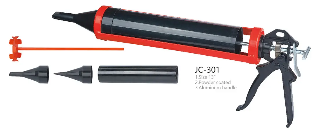 Kode: JC-204 Pistol Segel Silikon, Dilapisi Baja Gagang Aluminium
