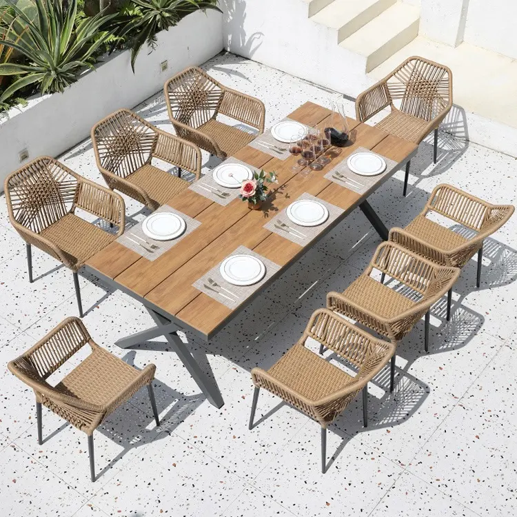 Garden Outdoor Furniture Courtyard Leisure Vine Chair PE Rattan Weaving Vine Table and Chair Set