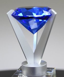 Trofeo di cristallo di cristallo di diamante trofeo di sublimazione K9 cristallo blu inciso a Laser 3D cornice di cristallo trofeo di cristallo