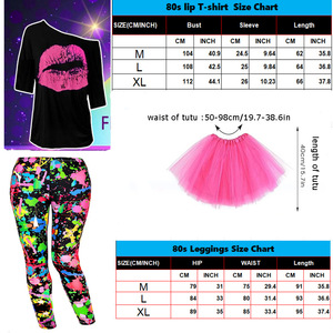 Kit de Costume Années <span class=keywords><strong>80</strong></span> pour <span class=keywords><strong>Femme</strong></span> : T-<span class=keywords><strong>shirt</strong></span>, Sac Banane, Leggings – Tenue Rétro pour Fête Cosplay en Polyester, Lavable en Machine - Product Image 6