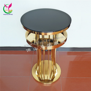 Thiết Kế Hiện Đại Sự Kiện Đám Cưới Ngoài Trời Khách Sạn Thép Không Gỉ Vàng Cao <span class=keywords><strong>Bar</strong></span> Bảng - Product Image 3