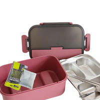 Boîte à lunch chauffante de qualité supérieure en acier inoxydable double couche avec plaque chauffante