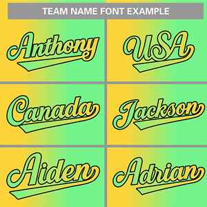 Camiseta de Béisbol Personalizada con Degradado Verde Neón Amarillo-Negro, Auténtica y a la Moda - Product Image 3