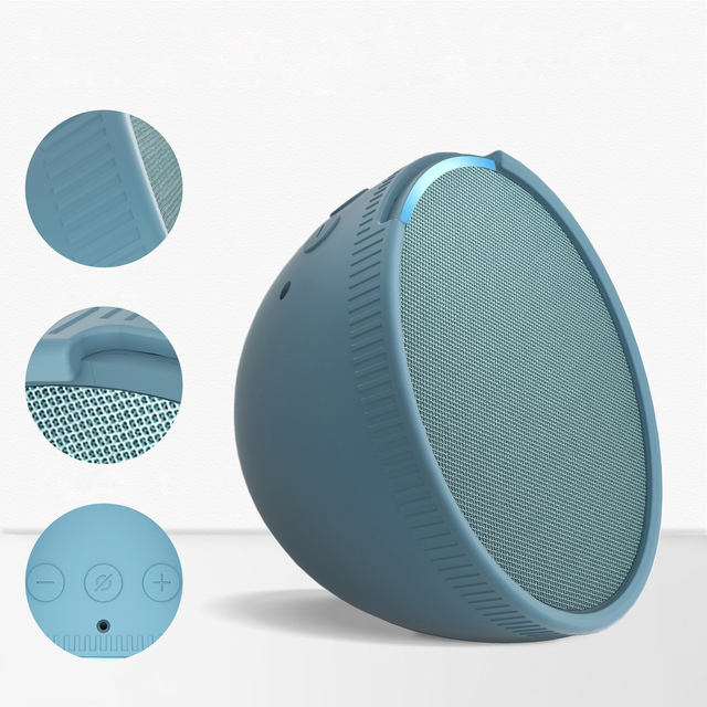 Speaker Silicone Sleeve Waterproof Soft Silicone Case Cover for Echo Pop for Home Outdoor Use