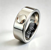 Bague Intelligente Connectée avec Bouton SOS, Contrôle à Distance, Suivi des Données Sportives et du Sommeil, Stockage Vocal, Étanchéité IP68, Recharge Sans Fil