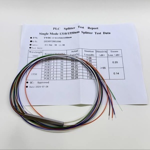 1x4 PLC <b>Splitter</b> Mini LSZH Color-Coded, 4-Channel, 0.9mm Jacket, for FTTH/5G Networks - Product Image 1