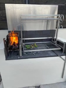 Parrilla de Carbón de Acero Inoxidable de Lujo Santa Marí<span class=keywords><strong>a</strong></span>, Brasero Metálico para Exteriores, para más de 5 Personas, Estilo Argentino - Product Image 6