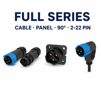 Conector Industrial Impermeable para Exteriores M25 de Alta Tensión con Bloqueo a Presión, Macho y Hembra, para Almacenamiento de Energía