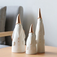 Ornements de Noël en céramique faits à la main, Père Noël, artisanat pour la décoration moderne de la maison