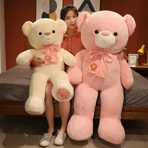 定制可爱的巨型泰迪熊软毛绒玩具批发礼品卡通大太阳花泰迪熊毛绒玩具带领带出售