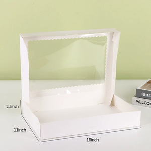 Boîtes de boulangerie rectangulaires avec grande fenêtre transparente, qualité alimentaire, finition mate, pour tartes, desserts, cupcakes, sushis et sucre - Product Image 4