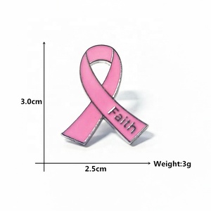 Hope and Faith Cancer Ribbon Esmalte Broche Letras Tema Pin de solapa - Product Image 3