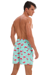 Design personalizzato fenicottero con stampa sublimazione uomo costume da bagno ragazzi pantaloni con fondo bordo costume da bagno pantaloncini da Surf uomo Bikini - Product Image 2