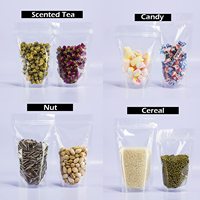 Sacs de nourriture d'épices debout en plastique transparent pour l'emballage de légumes à fermeture éclair refermable transparent pochette à fermeture éclair debout