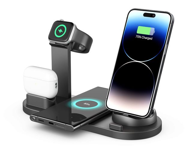Multifunction Desk High Power Fast Charging Station 15W 3 in 1 Magnetic Wireless Charger Stand