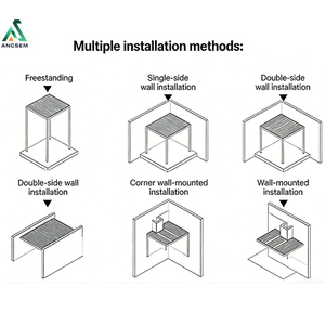 Pérgola Bioclimática <span class=keywords><strong>de</strong></span> <span class=keywords><strong>Aluminio</strong></span> con Techo <span class=keywords><strong>de</strong></span> Láminas Ajustables, Resistente a la Lluvia, <span class=keywords><strong>para</strong></span> Jardín Exterior, Marca ANCSEM, Fabricada en China - Product Image 6