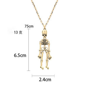 Go Party Halloween collana magnetica Retro scheletro collane fantasma per le coppie Best Friend tenere le mani collane con ciondolo teschio - Product Image 6