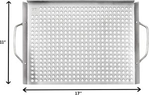 Stainless Steel Vegetable Barbecue Basket Rectangular Drain Pan Baking Pan <b>BBQ</b> Outdoor Camping <b>Tools</b> Plastic Handle - Product Image 2