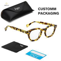 OTE-47 OMELLE personnalisée haut de gamme Lunettes rondes durables en acétate unisexe à monture complète pour hommes Tenue quotidienne