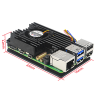 Raspberry beri Pi 5 casing logam kotak pelindung, pendingin pasif dan aktif dengan kipas pendingin PWM untuk Rapi 5