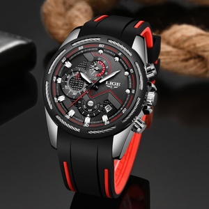 ساعات LIGE LG9957 مصنع ساعات للرجال، كرونوغراف رياضي، تاريخ، ساعة يد كوارتز للرجال، كلاسيكيات سيليكون، مقاومة للماء مع صندوق هدايا - Product Image 4
