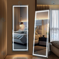 Miroir pleine longueur pour la maison ; Miroir de maquillage rectangulaire 3D pour mariage, design Art Déco, cadre métallique pliable