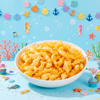 Biscuits soufflés pour enfants en forme de poisson, sains, non frits, extrudés, sans gras trans, pour les moments de loisirs