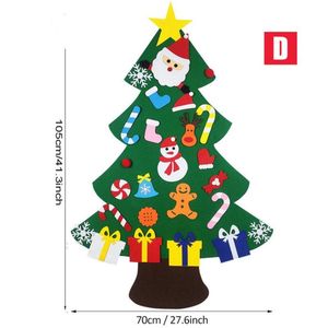 Window <strong>Wall</strong> Decorations Hanging Kids DIY Xmas Ornaments Felt With Led String DIY Felt <strong>Christmas</strong> <strong>Tree</strong> - Product Image 1