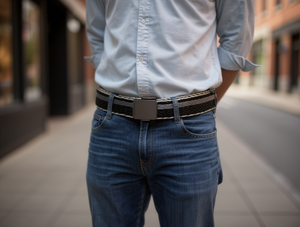 Cintura Intrecciata da Uomo 4.0cm 125cm con Fibbia in Lega per Uso Casual - Product Image 2