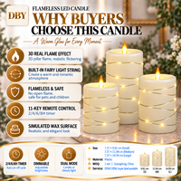 Bougies LED Électriques Sans Flamme à Effet 3D Réaliste, à Piles, avec Télécommande 11 Touches, en Plastique, pour Pâques, Mariages, Noël