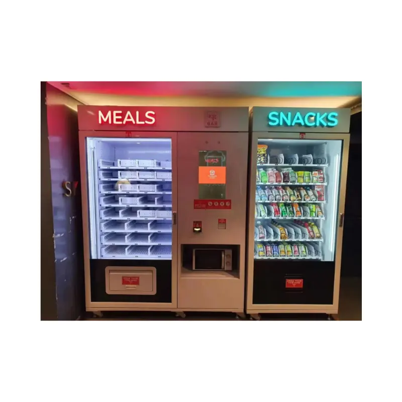 Distributeur automatique de micro-ondes intégré de grande capacité pour les pré-repas Distributeur automatique d'aliments chauds
