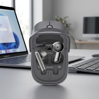 Écouteurs sans fil 2-en-1 avec étui de chargement, accessoire de bureau pour ordinateur