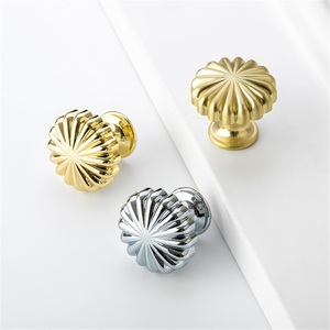 Light Luxury Creative French Golden Pumpkin <b>Handle</b> Modern Zinc Alloy Durable Wardrobe <b>Drawer</b> Dresser Cabinet Furniture Door - Product Image 2